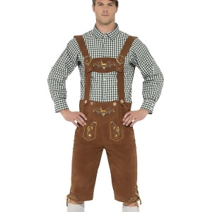 Adult's Mens Deluxe Traditional Hanz Oktoberfest Bavarian Lederhosen Costume - Men's Medium 38-40 - approx 32" - 34" waist - 38-40 chest - 5'7" - 6'1"