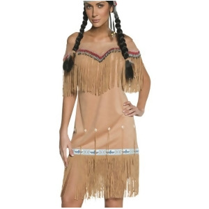 Adult's Womens Sexy New World Native American Indian Lady Dress Costume - Women's X-Large 18-20 - approx 36"-38" waist - 47"-49" hips - 44"-46" bust -