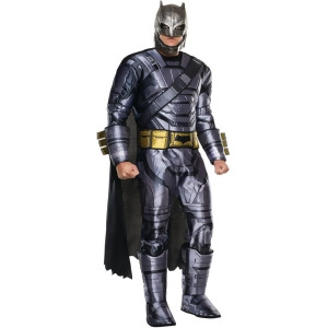 Adult's Mens Deluxe Armored Batman Dawn Of Justice Padded Jumpsuit Costume - Mens Standard (44) 44" chest~ 5'9" - 5'11" approx 170-190lbs