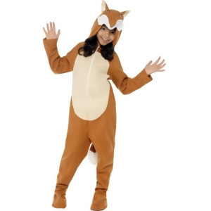 Child's Girls Cute Fox All In One Hooded Jumpsuit With Tail Costume - Girl's medium (7-9) - approx 23.5"-24.5" waist - 27-28.5" chest - 52-57 height