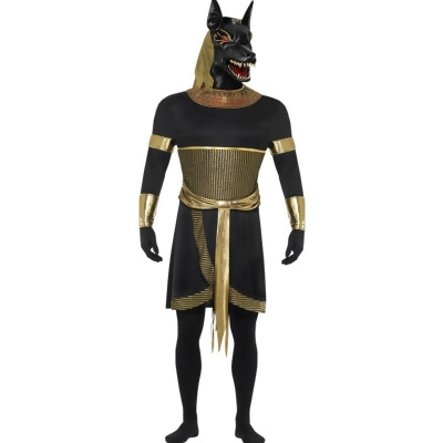 Deluxe Anubis Costume Mens Adult Egyptian Black Dog Canine 