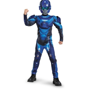 Child's Boys Halo Guardians Nightfall Spartan Iv Blue Armor Costume - Boys Large (10-12) for ages 8-10~ 60-87 lbs approx 28"-30" chest~ 24"-25" waist~