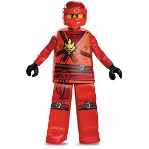 Child's Boys Prestige Lego Ninjago Red Ninja Fire Warrior Kai Costume - Boys Small (4-6) for ages 3-5~ 36-47 lbs approx 23"-25" chest~ 21"-22" waist~ 