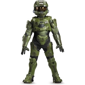 Child's Boys Ultra Prestige Halo Master Chief John-117 Green Armor Costume - Boys Large (10-12) for ages 8-10~ 60-87 lbs approx 28"-30" chest~ 24"-25"