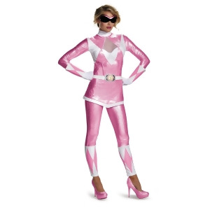 Womens Classic Sexy Pink Mighty Morphin Power Ranger Bustier Costume - Womens Large (12-14) approx 30-32 waist~ 41-43 hips~ 38-40 bust~ 135-145 lbs