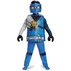 Child's Boys Deluxe Lego Ninjago Blue Ninja Lightning Warrior Jay Costume - Boys Small (4-6) for ages 3-5~ 36-47 lbs approx 23"-25" chest~ 21"-22" wai