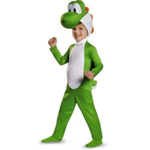 Child's Boys Super Mario Brothers Green Yoshi Dinosaur Companion Costume - Toddler (2T) approx 20-21" chest~ 19-20" waist for 30-34" height & 27-30 lb