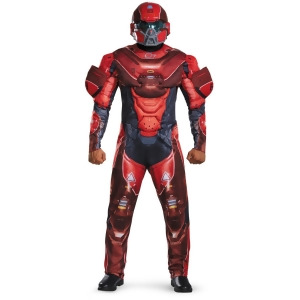 Adult's Mens Halo Guardians Nightfall Red Spartan Iv Armor Costume - Mens Large-XL (42-46) 44-46" chest - 38-42" waist - 5'9" - 5'11" approx 195-220lb