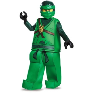 Child's Boys Prestige Lego Ninjago Green Ninja Elemental Warrior Lloyd Costume - Boys Large (10-12) for ages 8-10~ 60-87 lbs approx 28"-30" chest~ 24"