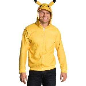 Adults Mens Womens Pokemon Pikachu Zip Up Hoodie Costume - Mens X-Large (44-46) 44-46" chest~ 5'9" - 6'2" approx 190-210lbs