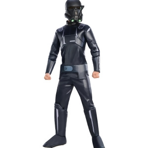 Child's Boys Deluxe Star Wars Rogue One Death Trooper Empire Soldier Costume - Boys Large (12-14) for ages 8-10 approx 31"-34" waist~ 55-60" height