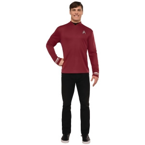 Deluxe Star Trek Beyond Red Scotty Adult Engineering Officer Costume Shirt - Mens Large (42-44) 42-44" chest~ 5'8" - 6'2" approx 175-190lbs