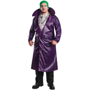 Adult's Mens Deluxe Dc Comics Suicide Squad Joker Full Figure Costume Plus 46-52 Mens Plus Size 46-52 52 chest 5'11 6'1 approx 220-280lbs - All