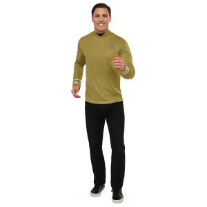 Deluxe Star Trek Beyond Gold Captain Kirk Adult Command Costume Shirt - Mens Large (42-44) 42-44" chest~ 5'8" - 6'2" approx 175-190lbs