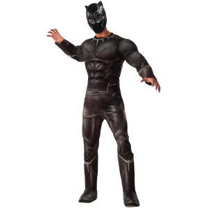 Mens Deluxe Avengers Black Panther Civil War Padded Jumpsuit Costume - Mens Large (42-44) 42-44" chest~ 5'8" - 6'2" approx 175-190lbs