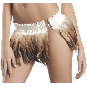 Womens Sexy Exotic Brown Turkey Feather Mini Skirt - Womens Medium-Large (8-12) - Bust (34"-38") - Waist (25"-29") - Hips (36"-40") - Cup (B-C)