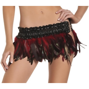 Womens Sexy Exotic Red Turkey Feather Mini Skirt - Womens Small-Medium (4-8) - Bust (32"-36") - Waist (23"-27") - Hips (34"-38") - Cup (A-B)