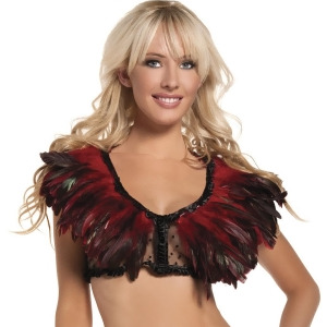 Womens Spicy Sexy Red Faux Feather Top With Lace Backing Costume Accessory One Size 6-12 Bust 32 Waist 23 Hip 34 Cup A-c - All