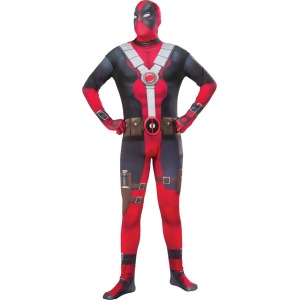 Adult Mens Marvel Anti-Hero Deadpool 2nd Skin Full Body Jumpsuit Costume - Mens X-Large (44-46) 44-46" chest~ 5'10" - 6'3" approx 190-210lbs