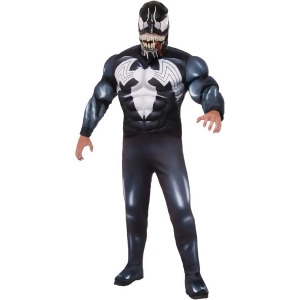 Adult's Mens Deluxe Marvel Universe Spiderman Villain Venom Costume - Mens Large (42-44) 42-44" chest~ 5'8" - 6'2" approx 175-190lbs