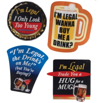 Legally 21 Happy Birthday Lets Drink Party Fun Sticker Pack Decorations - Standard size 
