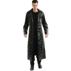 Adult Mens Steampunk Pirate Hook Captain Trench Coat Costume - Mens Small (36-38) 36-38" chest~ 5'6" - 5'10" approx 120-145lbs
