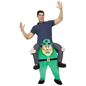 Adults Mens Carry Me Leprechaun Saint Patrick's Day Costume Men's Standard approx 25 waist 5'6 height 31 inseam - All