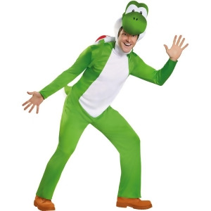 Adult's Mens Deluxe Super Mario Brothers Yoshi Costume - Mens Large-XL (42-46) 42-46" chest - 38-42" waist - 42-44" hips - 30-32" inseam - 5'9" - 5'11