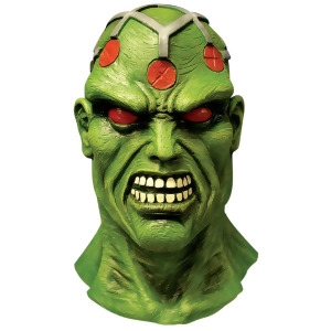 Deluxe Green Brainiac Latex Mask Costume Accessory Standard Size - All