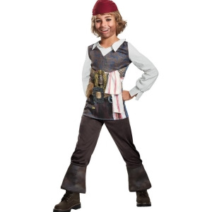 Child's Boys Classic Pirates Of The Caribbean 5 Jack Sparrow Costume - Boys Small (4-6) for ages 3-5 - 36-47 lbs approx 26" chest - 23.5" waist - 26" 
