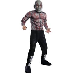 Child's Boys Deluxe Guardians Of The Galaxy Vol. 2 Drax Muscle Costume - Boys Large (12-14) for ages 8-10 approx 31"-34" waist - 56-60" height
