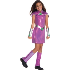 Child's Girls Deluxe Teen Titans Go Starfire Dress Costume - Girls Small (4-6) for ages 3-5 - 44-48" height - 25-26" waist