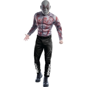 Adult Mens Deluxe Guardians Of The Galaxy Vol. 2 Drax Costume - Mens Standard (46) 46" chest - 36-40" waist - 33" inseam - 5'9" - 5'11" approx 170-190