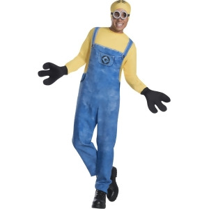 Adult Mens Despicable Me 3 Minion Dave Jumpsuit Costume - Mens Standard (46) 46" chest - 36-40" waist - 33" inseam - 5'9" - 5'11" approx 170-190lbs