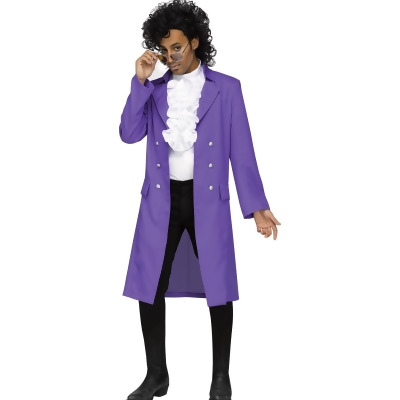 Minnesota Pop Singer Purple Pain Ruffled Trench Coat Costume - Standard Size (44) 
