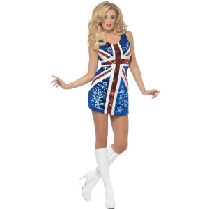 Adult's Womens British Flag Union Jack All That Glitters Rule Dress Costume - Women's Small 6-8 - approx 26.5"-27.5" waist -  37"-38" hips - 34.5"-35.