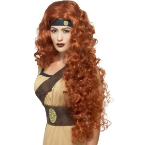 Womens Auburn Warrior Queen Curly Wig Costume Accessory Standard size - All
