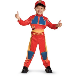 Child's Boys Deluxe Disney Cars 3 Lightning McQueen Costume - Toddler (3T-4T) approx 22-23.5" chest - 20-22" waist - 22-23" hips - 12-16.5" inseam - 3