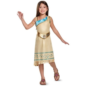 Child's Girls Deluxe Disney Pocahontas Dress Costume - Girls Small (4-6x) for ages 3-5 - 9-50 lbs approx 26" chest - 23" waist - 26.5" hips - 18-20" i