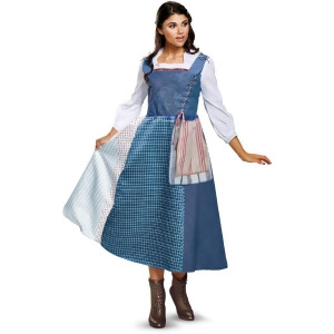 Adult's Womens Deluxe Beauty And The Beast Belle Village Dress Costume - Womens Large (12-14) approx 30-33" waist - 41-43" hips - 38-40" bust - inseam