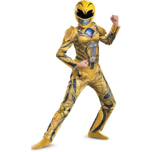 Child's Girls Deluxe Power Rangers Movie Yellow Ranger Costume - Girls Large (10-12) for ages 8-10 - 67-84 lbs approx 30.5" chest - 27" waist - 32" hi