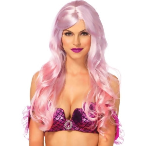 Womens Pink Long Wavy Mermaid Wig Costume Accessory Standard Size - All