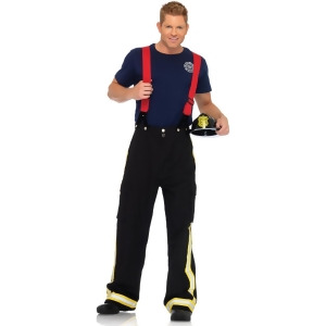 Adult Mens Calendar Model Fireman Captain Pants And Suspenders Costume - Mens X-Large (40-42) 40-42" Waist - 32-34" Inseam - 46-48" Chest