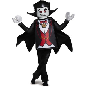 Child's Boys Deluxe Iconic Lego Vampire Minifigure Costume - Boys Medium (7-8) for ages 5-7 - 48-60 lbs approx 26.5" chest - 24.5" waist - 27.5" hips 