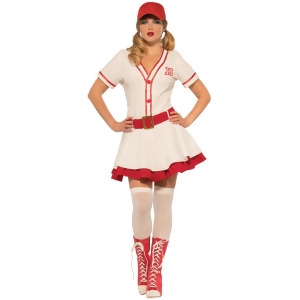 Women's No Crying Baseball Sweetie Big Hitter Costume - Womens Large (12-14) - 40" bust  -  30-32" waist  -  40-43" hips