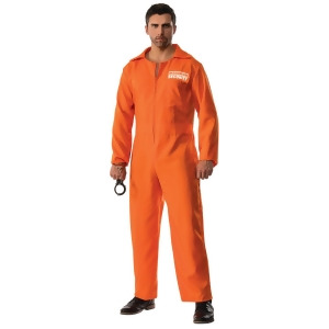 Mens Maximum Security Escaped Prison Convict Uniform Costume - Mens Large 42-46" chest - 16.5-17" neck - 34-38" waist