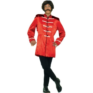 Mens Red 60s British Explosion Beatles Sgt Peppers Band Jacket Costume 42 Standard 42 42 chest 5'9 5'11 approx 160-185lbs - All