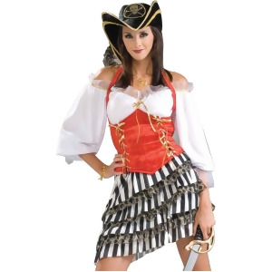Adult Womens Buccaneer Princess Caribbean Pirate Costume Womens Standard 6-14 approx 26-32 waist 35-41 hips 34-38 bust - All
