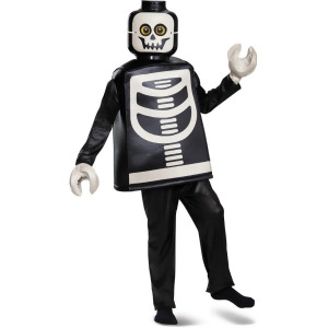 Child's Boys Deluxe Iconic Lego Skeleton Minifigure Costume - Boys Small (4-6) for ages 3-5 - 36-47 lbs approx 26" chest - 23.5" waist - 26" hips - 19