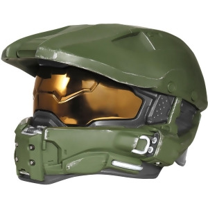 Adult's Mens Deluxe Halo Master Chief Light Up Helmet Costume Accessory Standard size - All